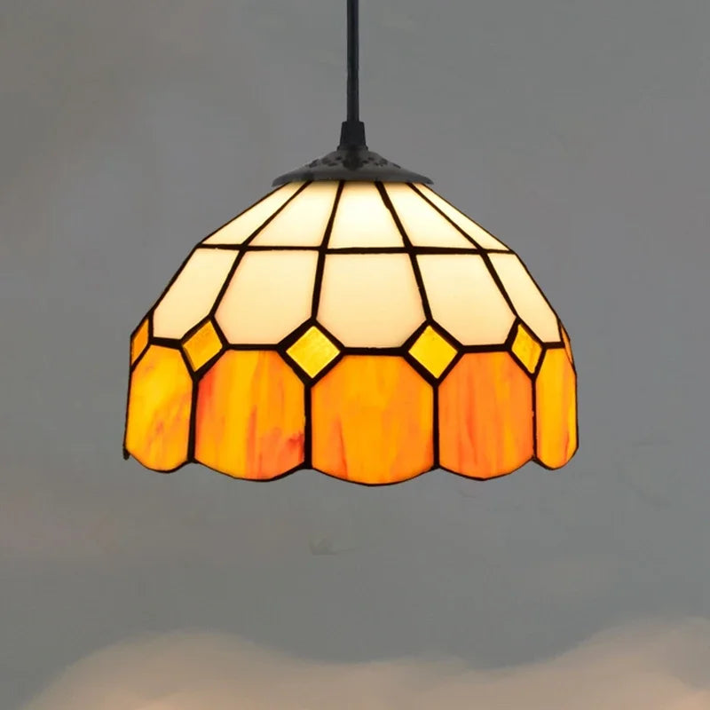 Lustre en verre coloré Tiffany rétro européen