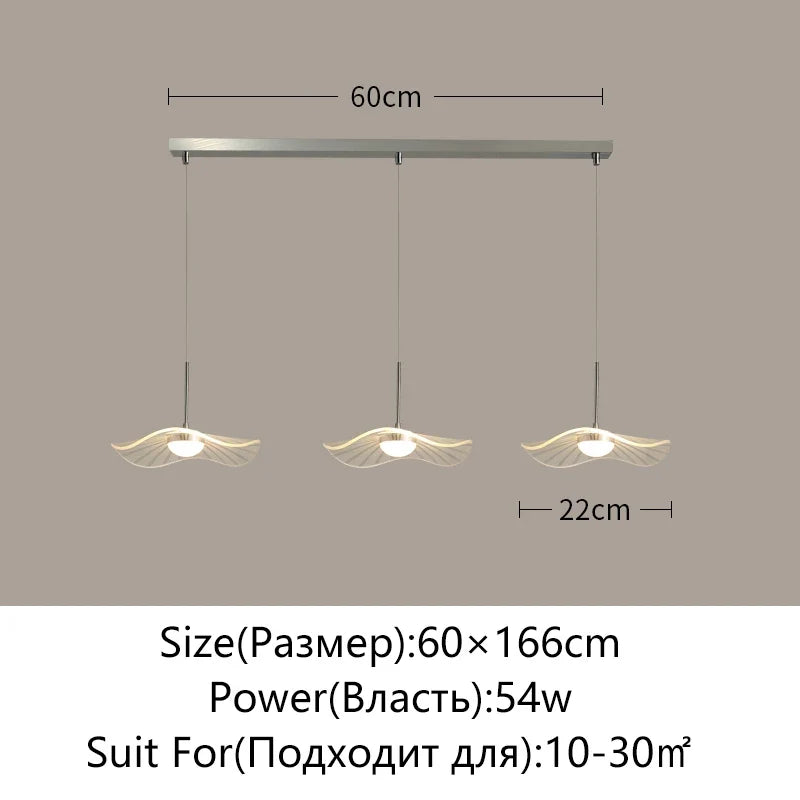 lustre led moderne suspendu lotus classique restaurant