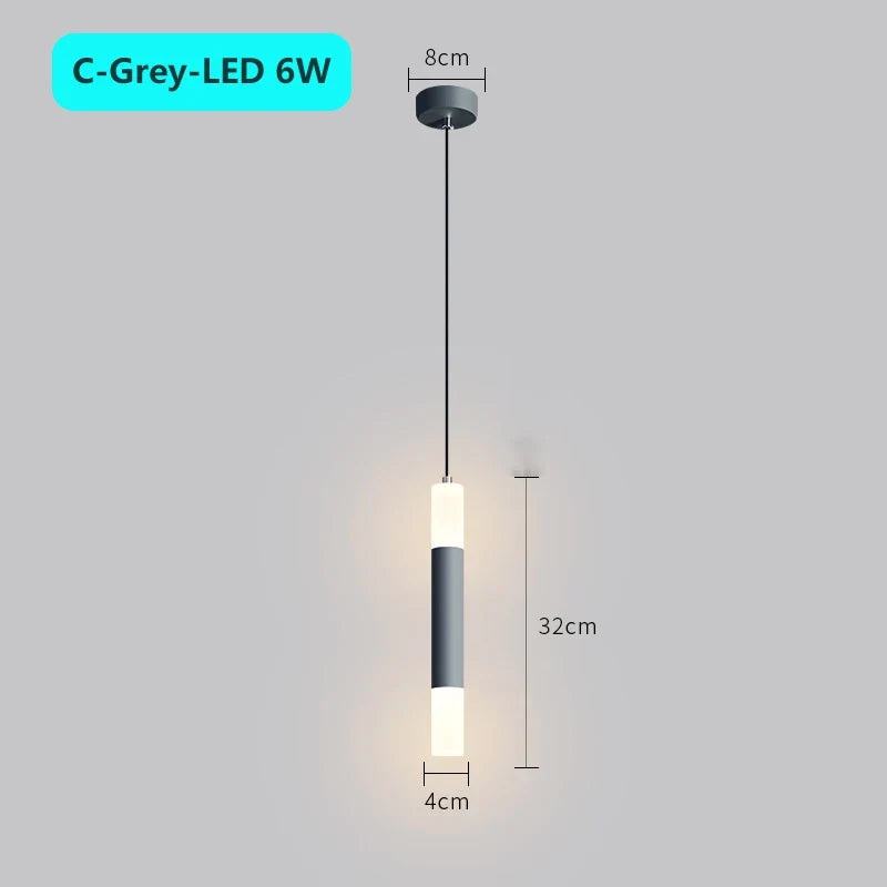suspension moderne à tube long en led pour décoration intérieure luxe
