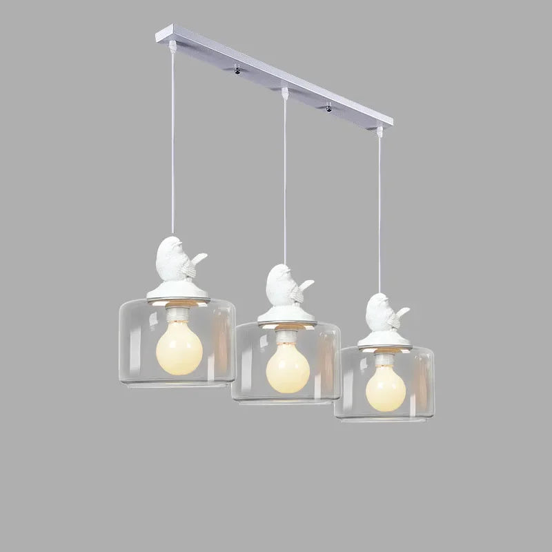 Suspension moderne créatif oiseau led en verre