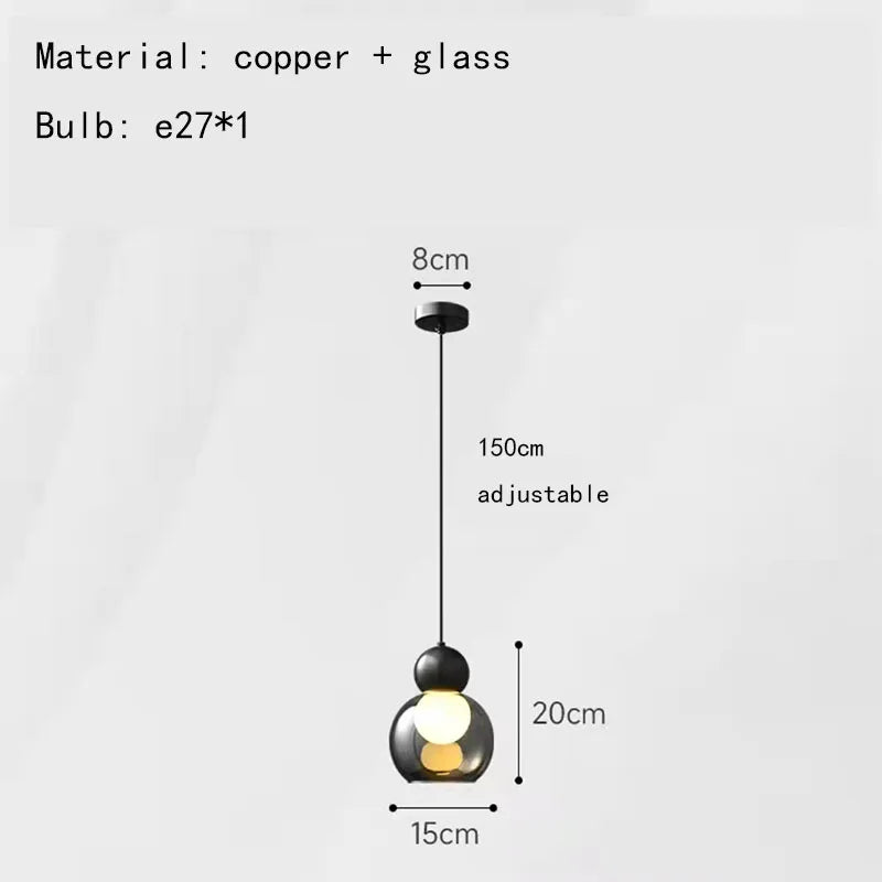 suspension moderne en verre transparent pour intérieur décoratif