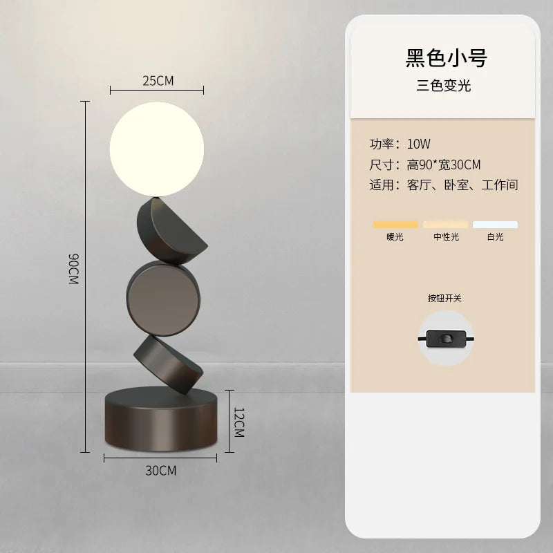 lampadaire design rond en verre pour décoration moderne
