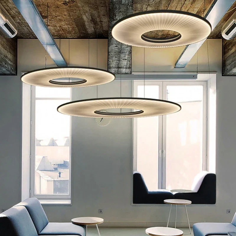 lustre moderne en tissu iris led pour décoration d'hôtel