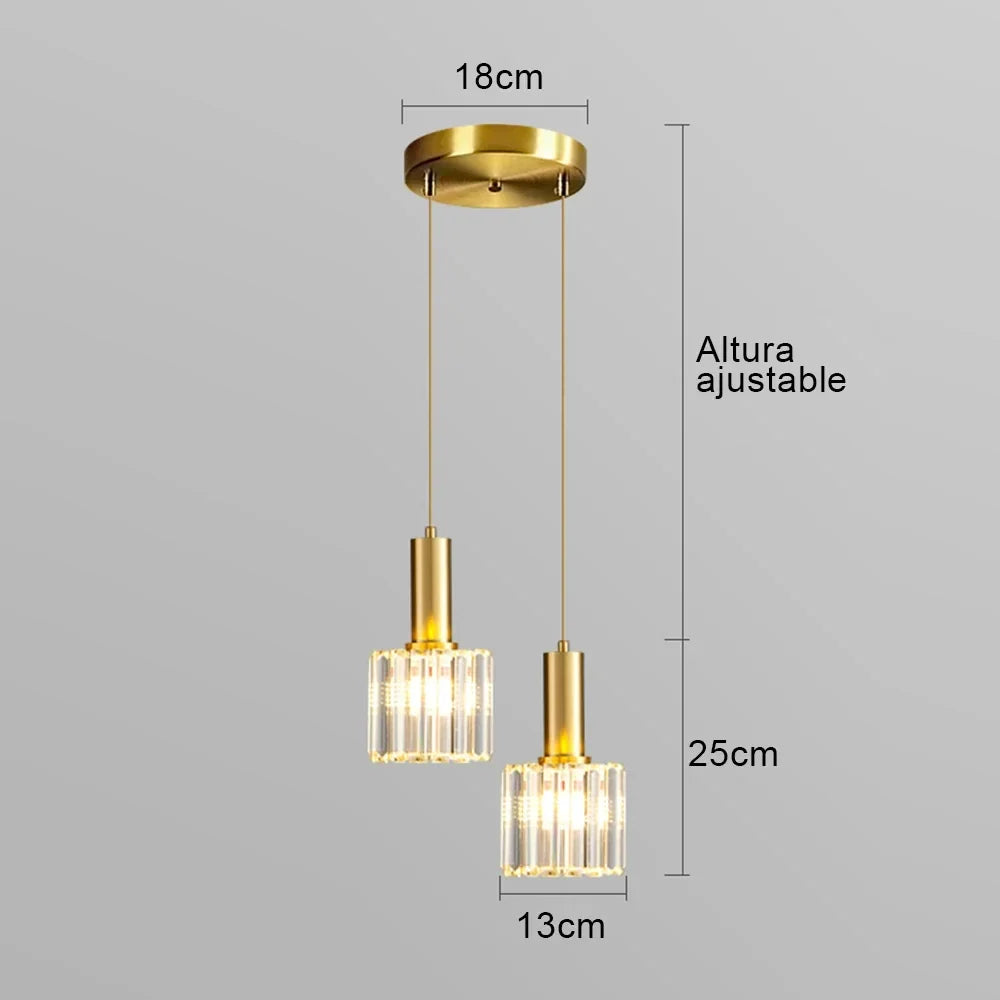 suspension en cristal design moderne pour éclairage intérieur réglable