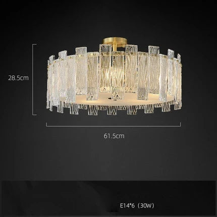 plafonnier design rond à couches en cuivre doré