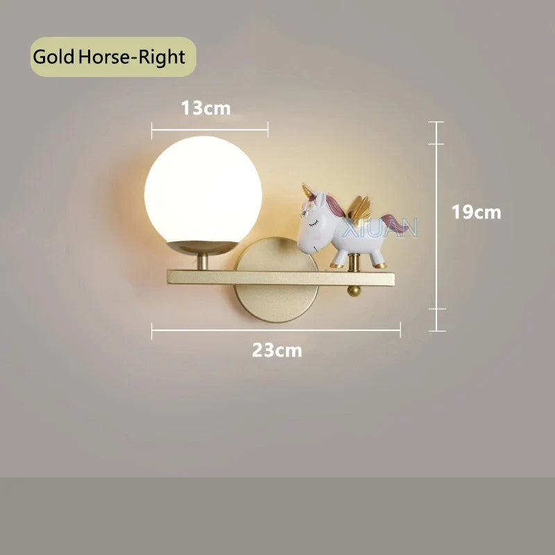applique murale licorne rose pour chambre d'enfant