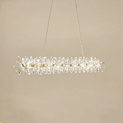 Lustre en cristal de fleur moderne Suspension lustres LED de luxe pour salon 60 80 100 cm anneaux suspendus suspension