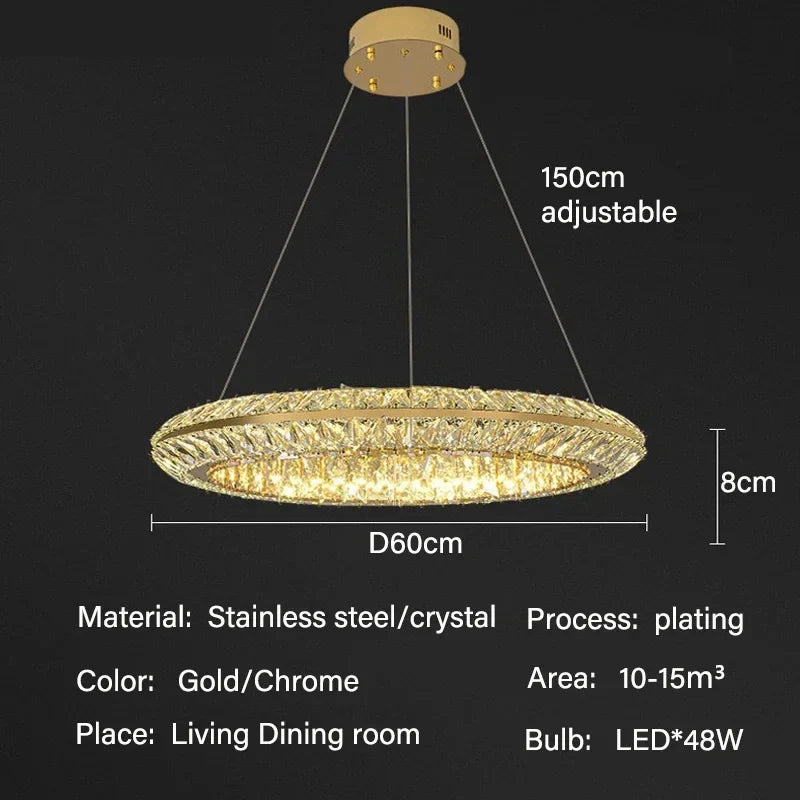 lustre de luxe en cristal led pour hôtel et bar