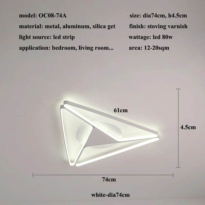 2023 Modern Triangular Aluminum LED Chandelier, Living Room Bedroom Chandelier, Home Decoration Kitchen Chandelier