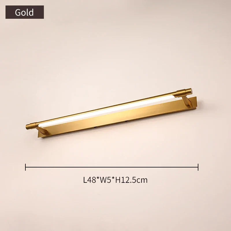applique led moderne en cuivre pour miroir avant