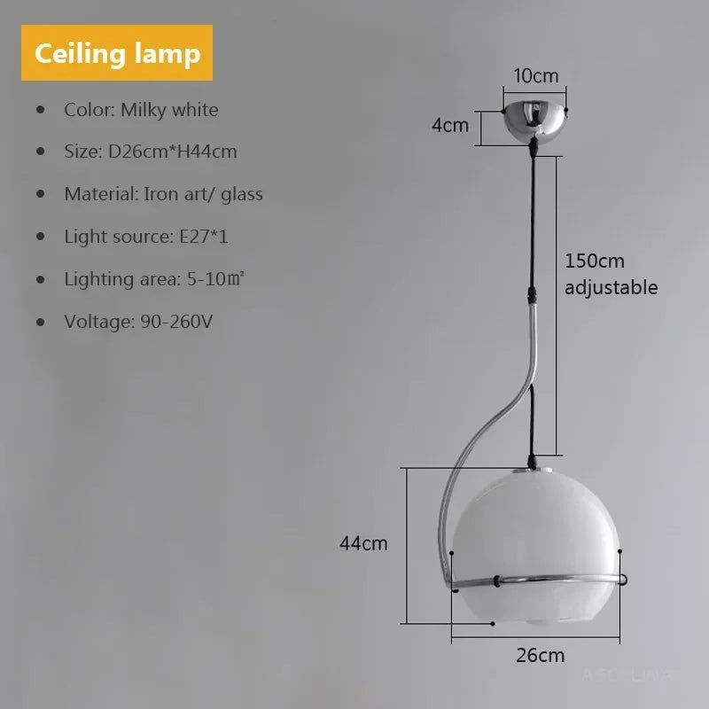 lustre rétro américain en verre ambré pour ambiance créative