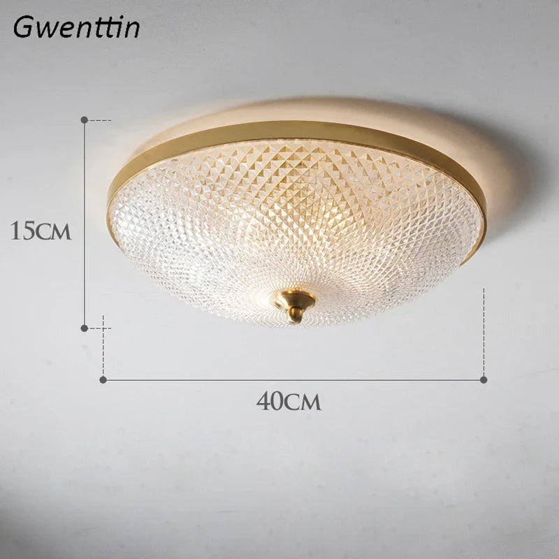 plafonnier en cuivre et verre pour décoration loft moderne