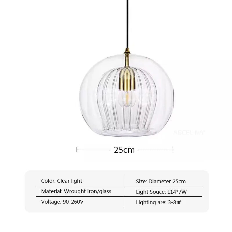 suspension en verre design nordique pour décor intérieur