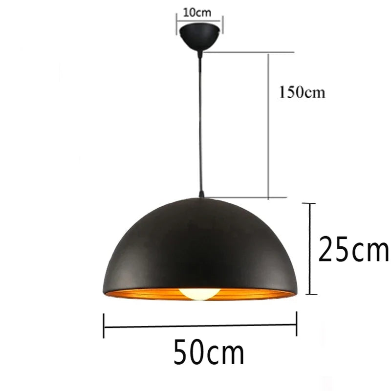 Suspension moderne demi-boule double couche