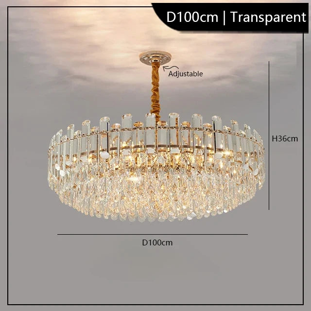 lustre led de luxe en cristal moderne 	 en stock