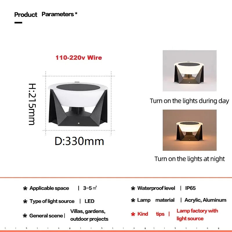 lampe solaire led extérieure étanche pour jardin patio clôture