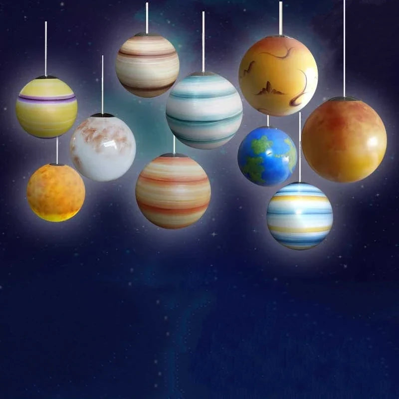 lustre led créatif système solaire planète atmosphère intérieure