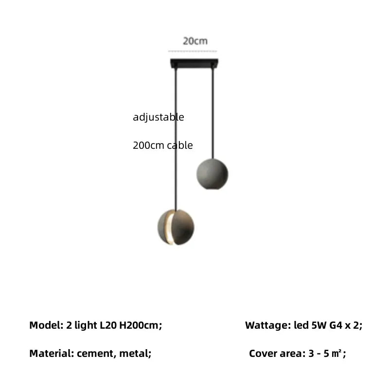 lustre moderne nordique led créatif design lune planète