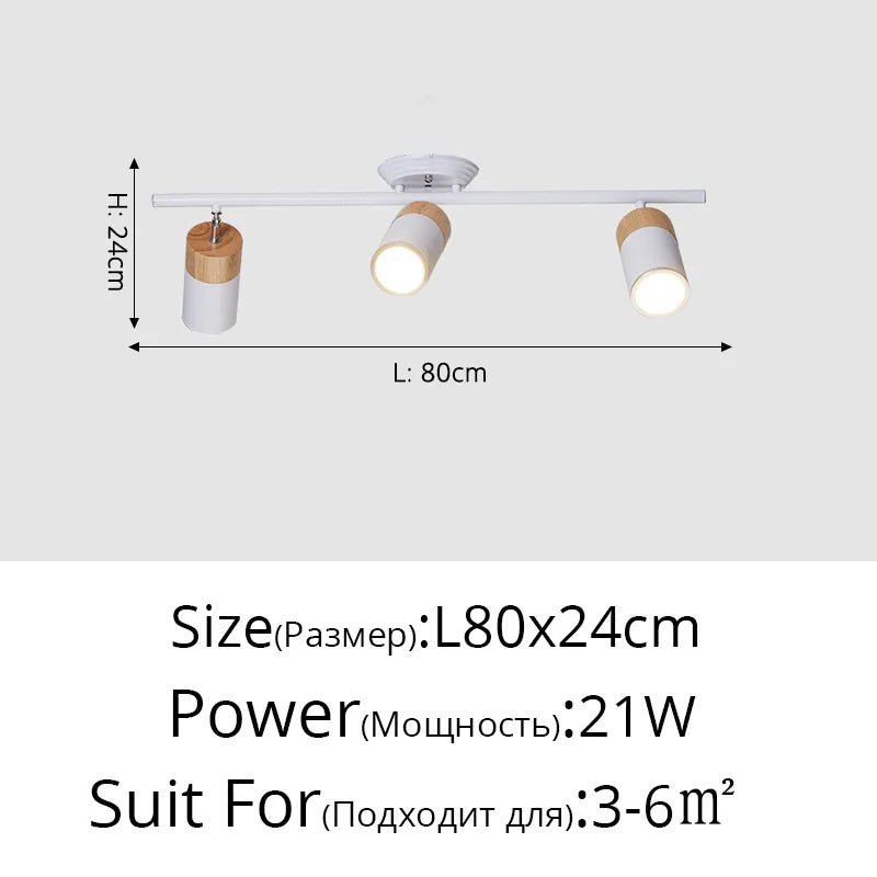 lustre à bande led nordique avec spots décoratifs pour intérieur