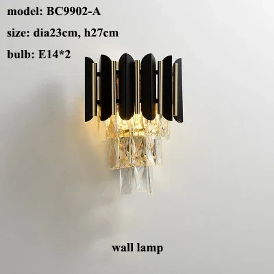 lustre led moderne de luxe en cristal luminaire rond ou long