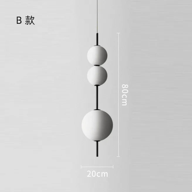 Modern minimalist restaurant chandelier, living room decoration Nordic white glass kitchen island, bedroom lighting chandelier