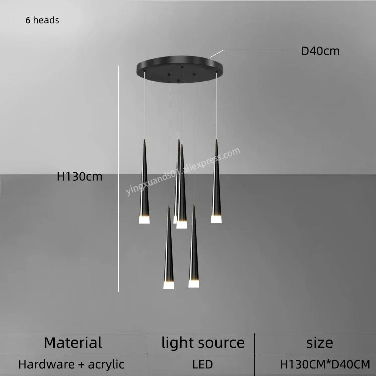 lustre suspendu moderne à LED pour intérieur contemporain