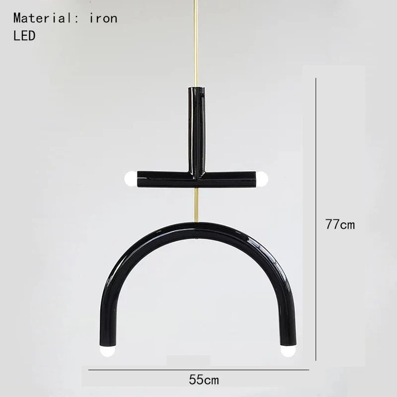 lustre arc-en-ciel métallique fil art déco suspendu réglable