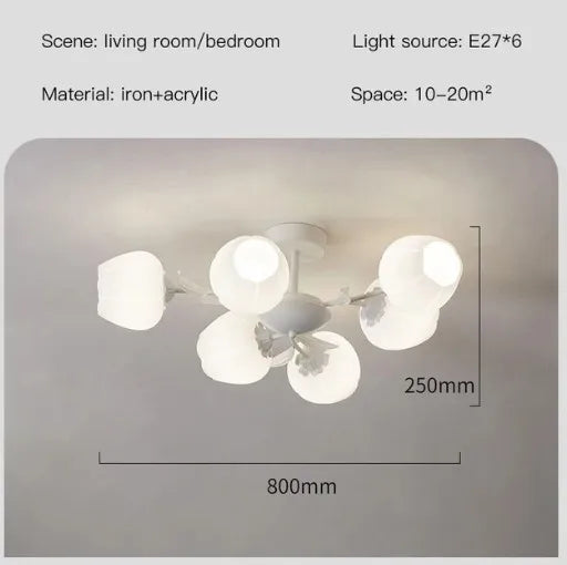 lustre moderne en forme de fleur pour décoration intérieure élégante