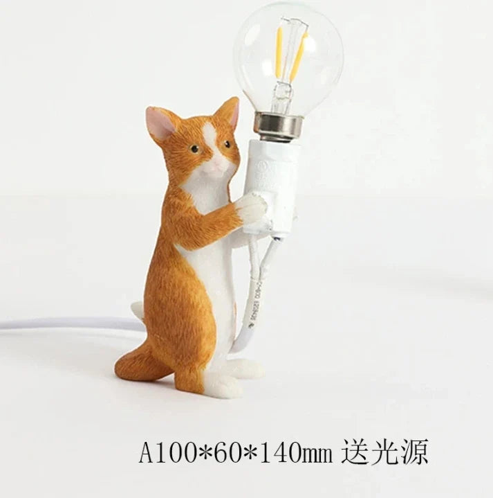 lampe de bureau décorative pour animaux en résine