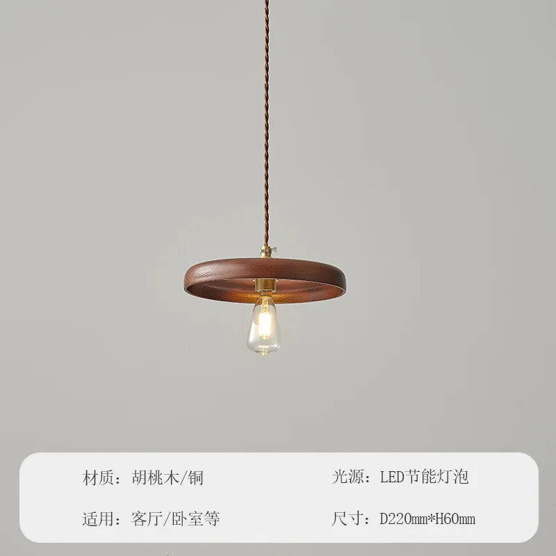 suspension vintage en bois massif pour un éclairage chaleureux intérieur