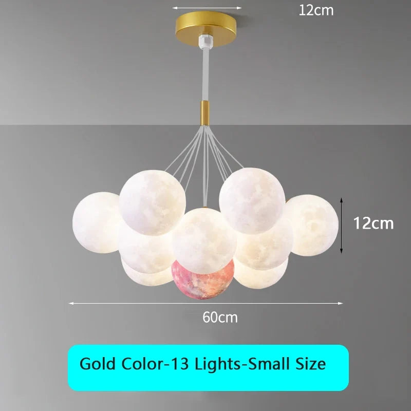 lustre moderne pour enfants avec suspension à bulles et télécommande