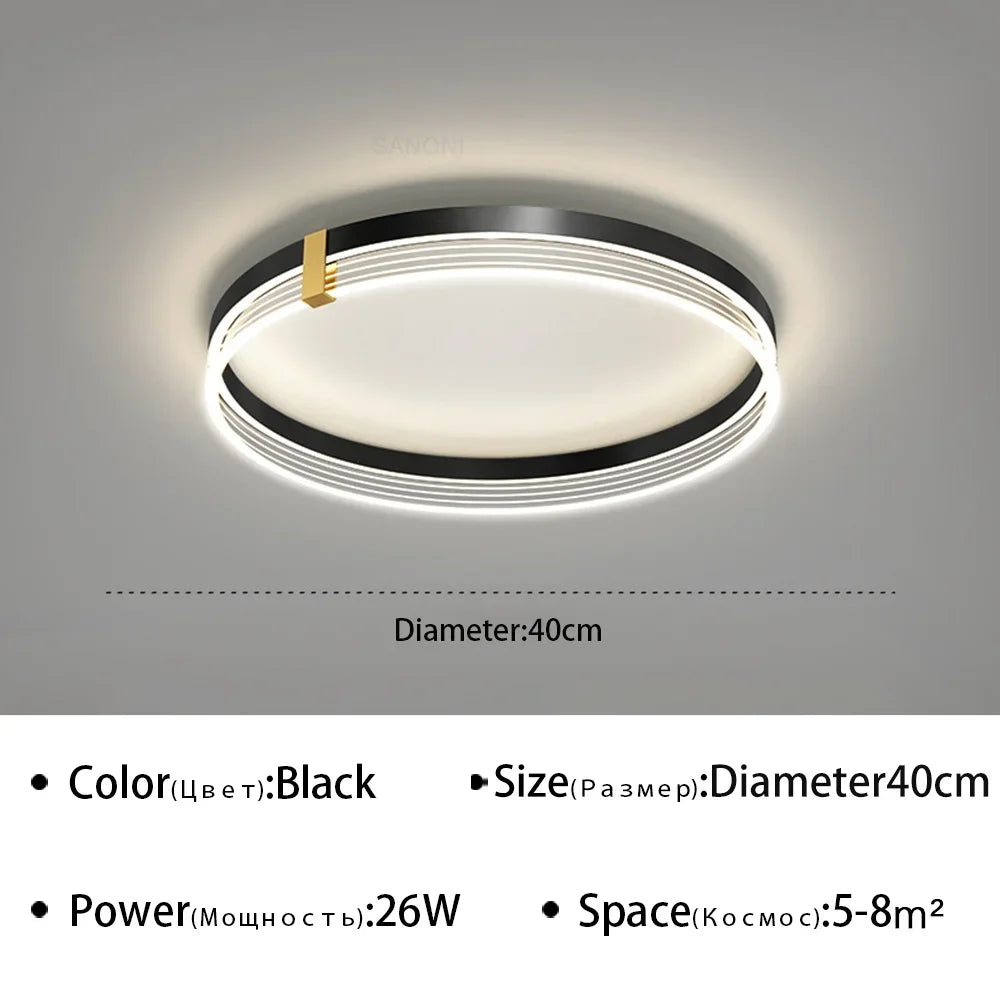 plafonnier led moderne design circulaire en acrylique pour divers espaces