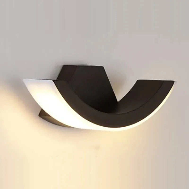 12W/18W Outdoor Garden LED Wall Lamp Balcony Aisle Engineering Villa Wall Light Porch Corridor Waterproof Arc Style Sconce Light