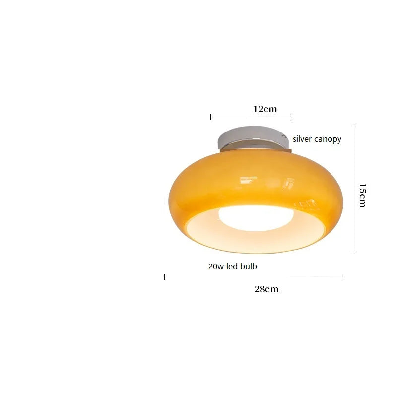 Suspension bauhaus LED en verre et métal doré
