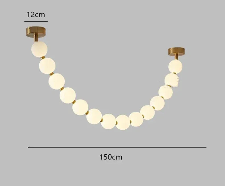 lustre design perles nordiques led pour décoration maison
