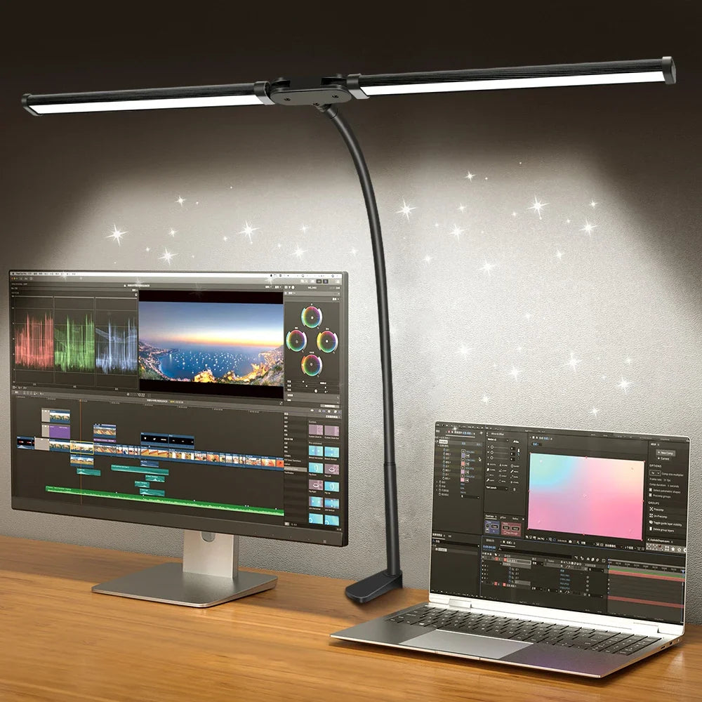 lampe de bureau led pliable à clip protection des yeux 3 modes 10 intensités