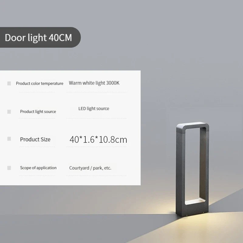 lampe de jardin moderne étanche en aluminium pour extérieur