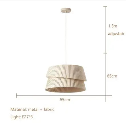 lustre minimaliste en tissu fait main style wabi sabi