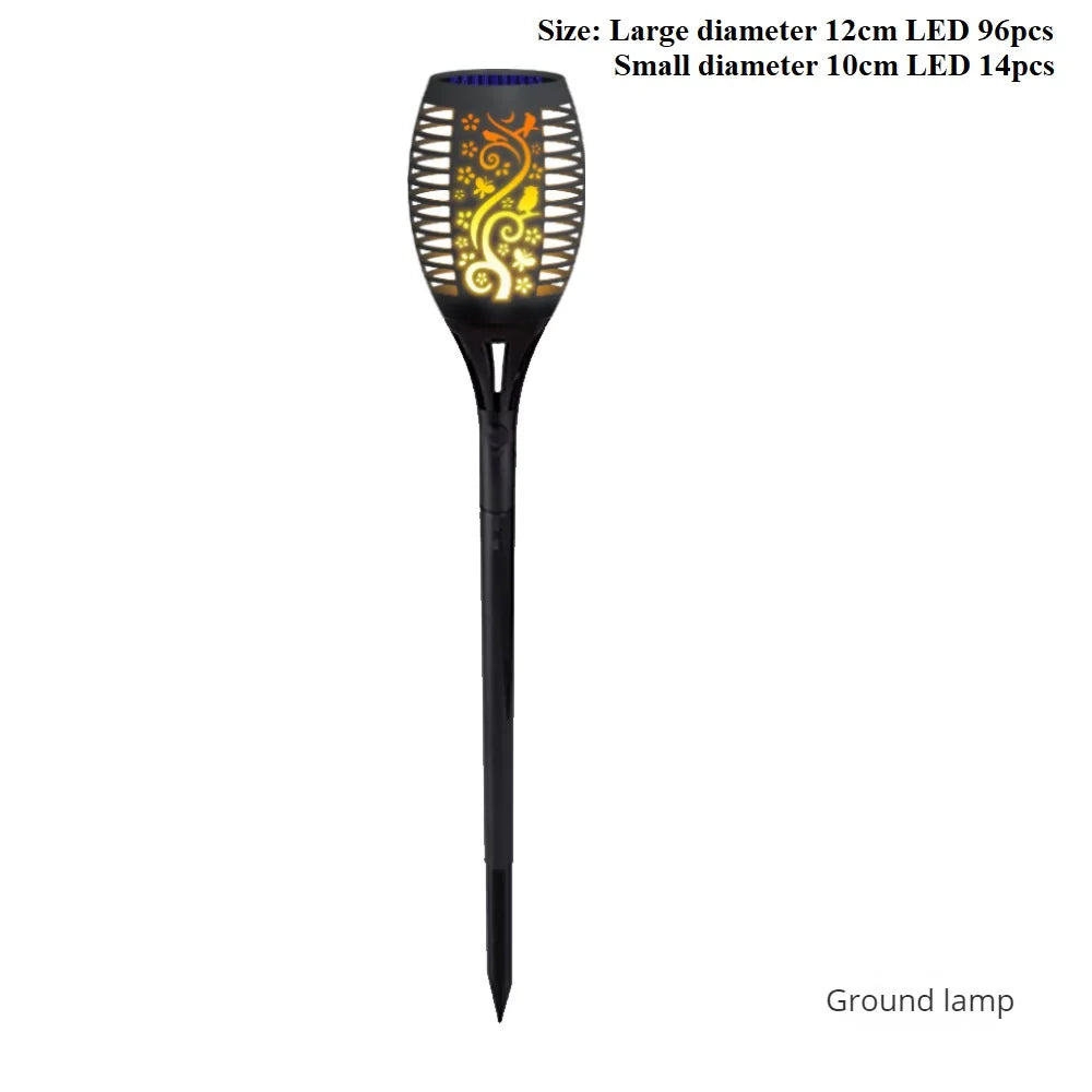 lampe solaire extérieure 96 led torche vacillante pour jardin et patio