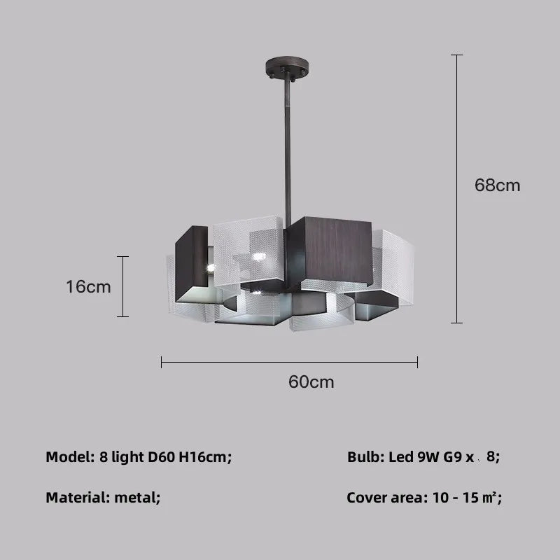 lustre moderne à LED pour décoration intérieure élégante