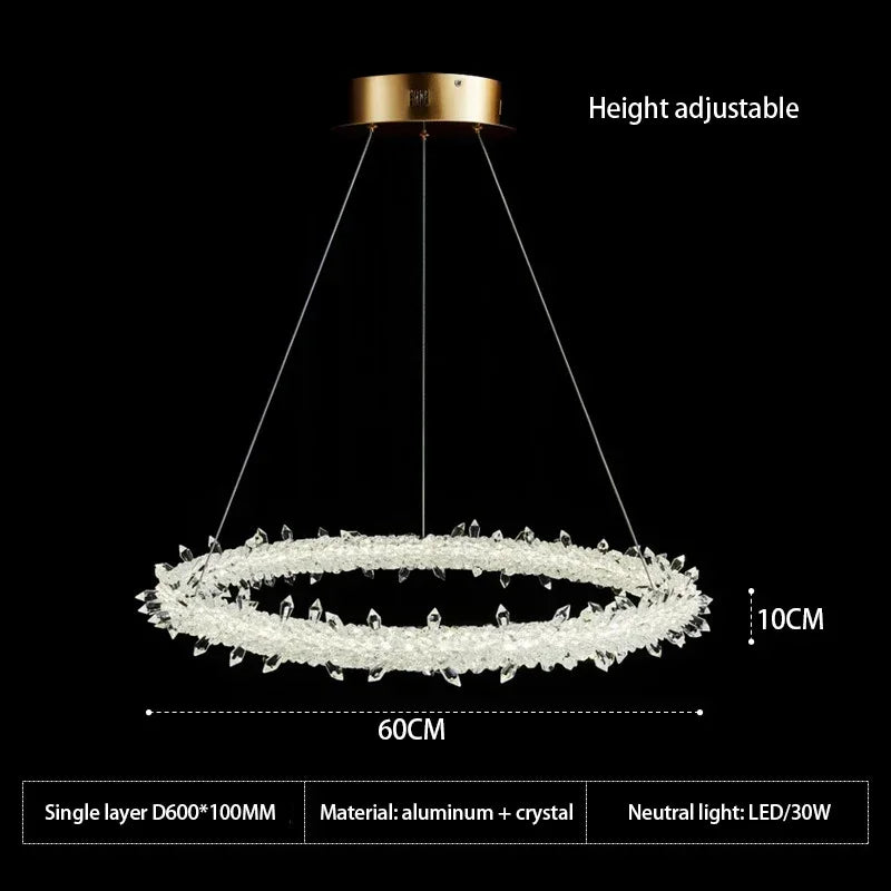lustre moderne en cristal design pour décoration intérieure élégante