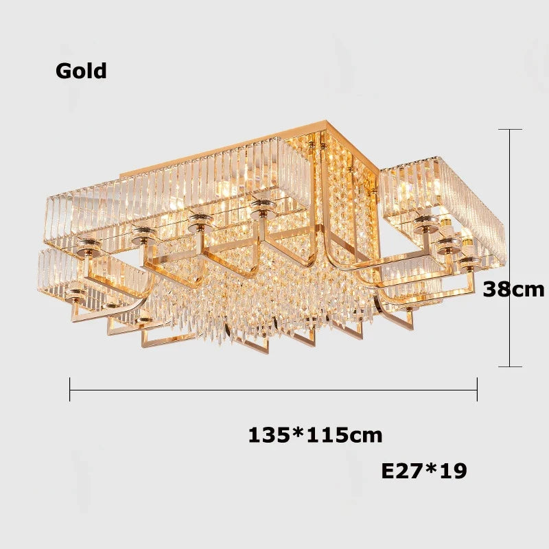 lustre dimmable en cristal pour un éclairage élégant