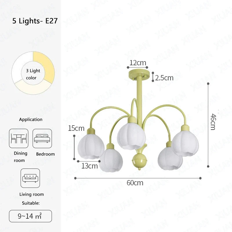 lustre européen en verre de citrouille éclairage led pour intérieur