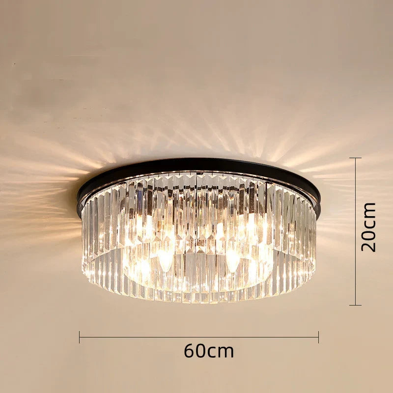 plafonnier en cristal de luxe métal minimaliste pour intérieur