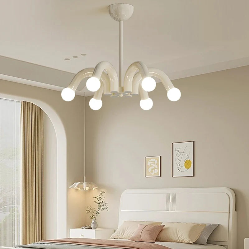 lustre romantique en métal avec conduite d'eau led pour intérieur