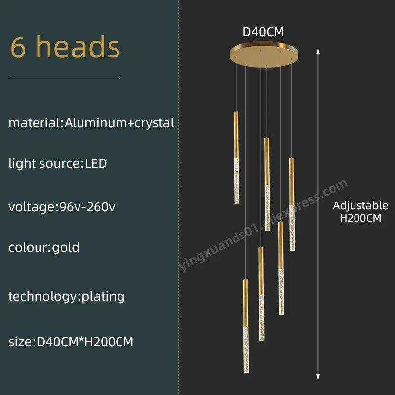 lustre en cristal moderne pour éclairage intérieur minimaliste
