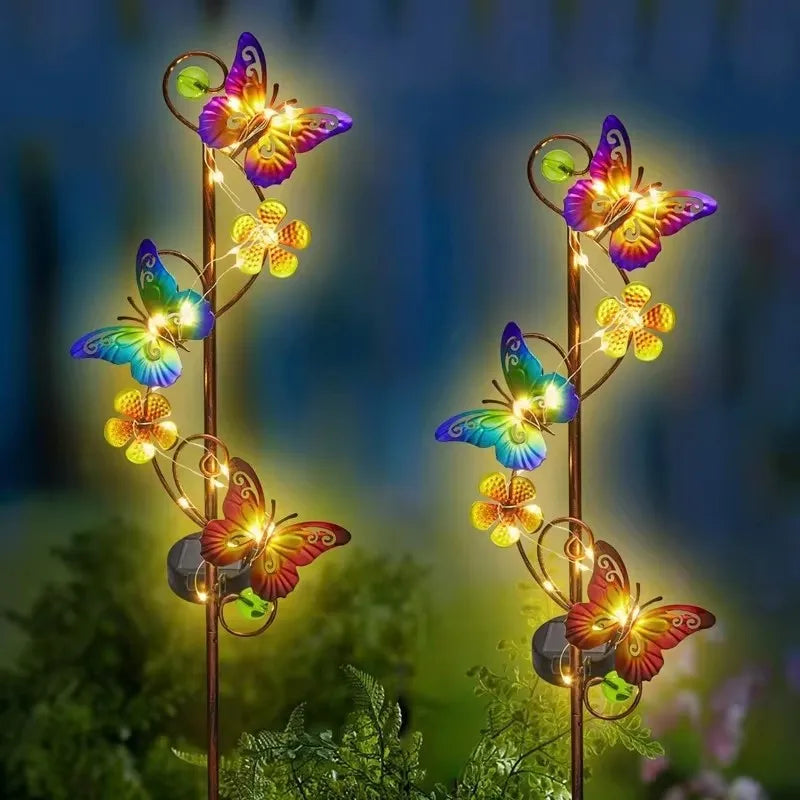 lampe solaire à led papillon décorative pour jardin extérieur