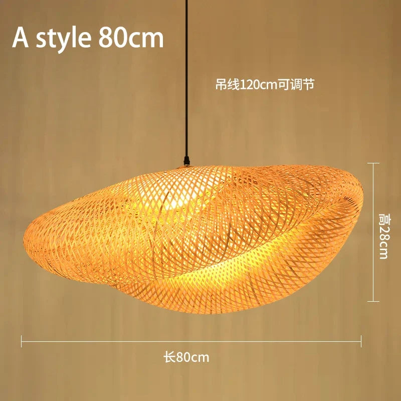 lustre style chinois fait main en bambou tissage pastoral vintage