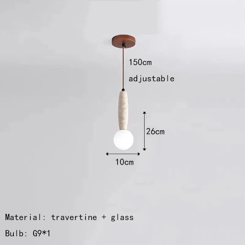 lustre en pierre naturelle nordique pour intérieur avec fil réglable