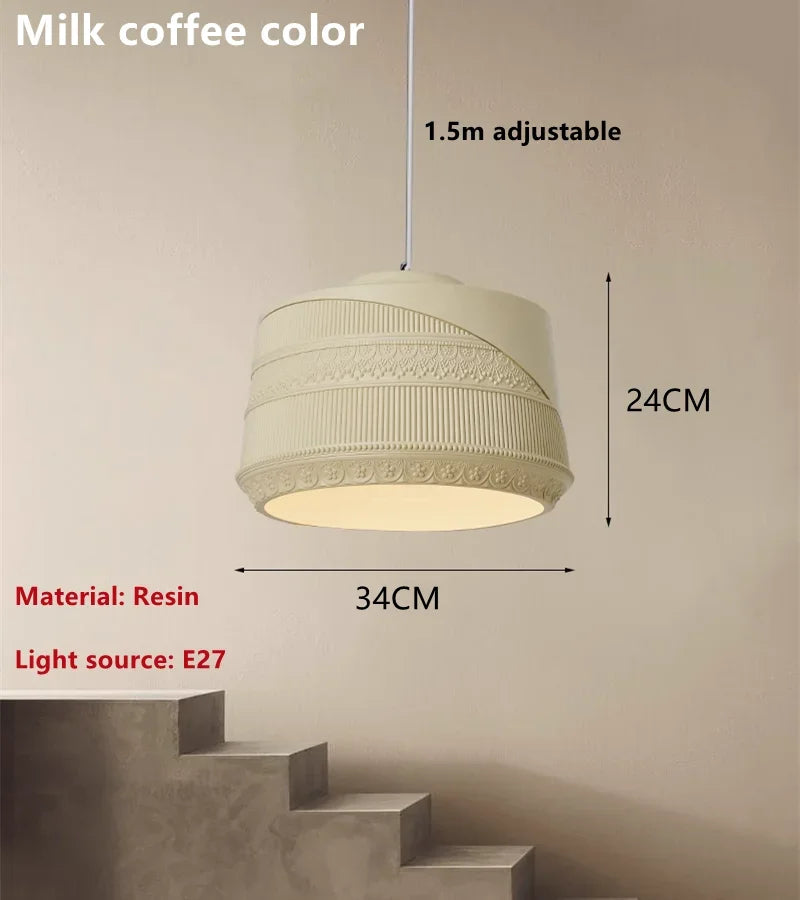 French Retro Restaurant Wabi-Sabi Chandelier Minimalist Study Bedroom Lamp Cafe Home Decor Kitchen Island Table Lighting Fixture